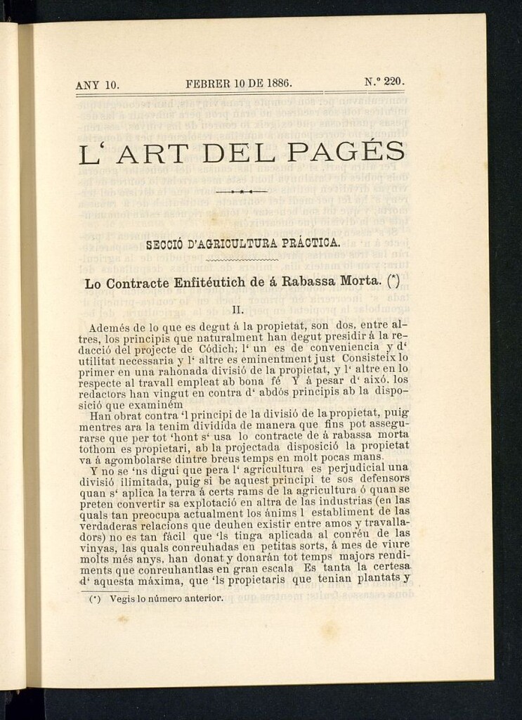 Miniatura de L´Art del Pagés del 10 de febrero de 1886