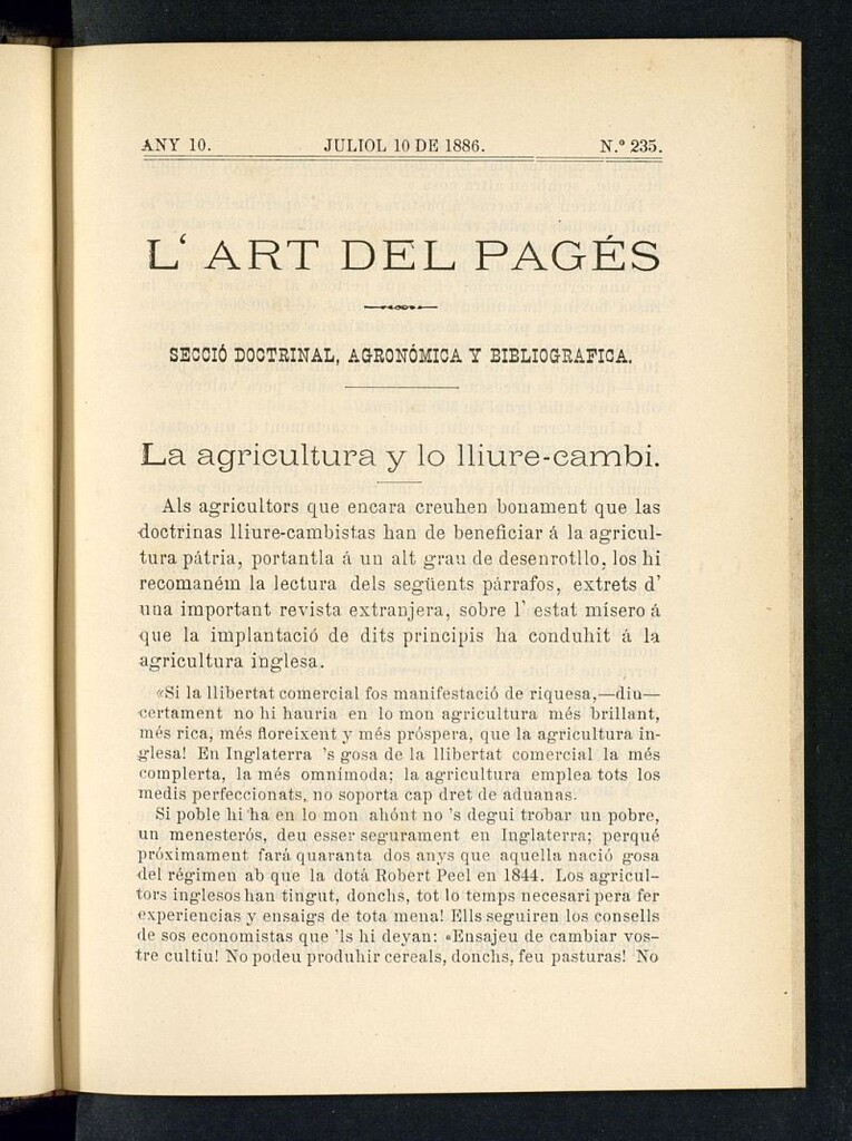 Miniatura de L´Art del Pagés del 10 de julio de 1886
