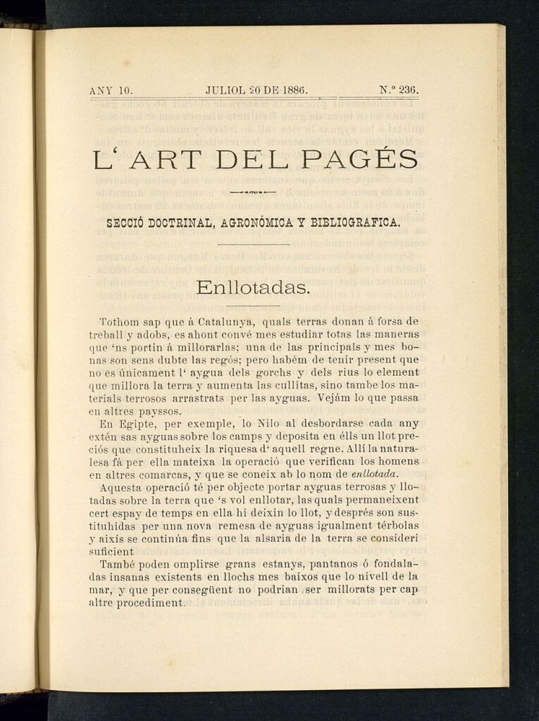 Miniatura de L´Art del Pagés del 20 de julio de 1886