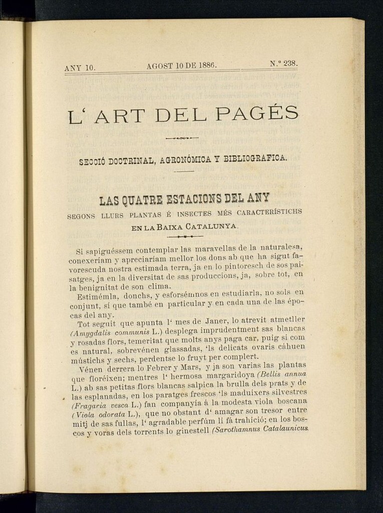 Miniatura de L´Art del Pagés del 10 de agosto de 1886