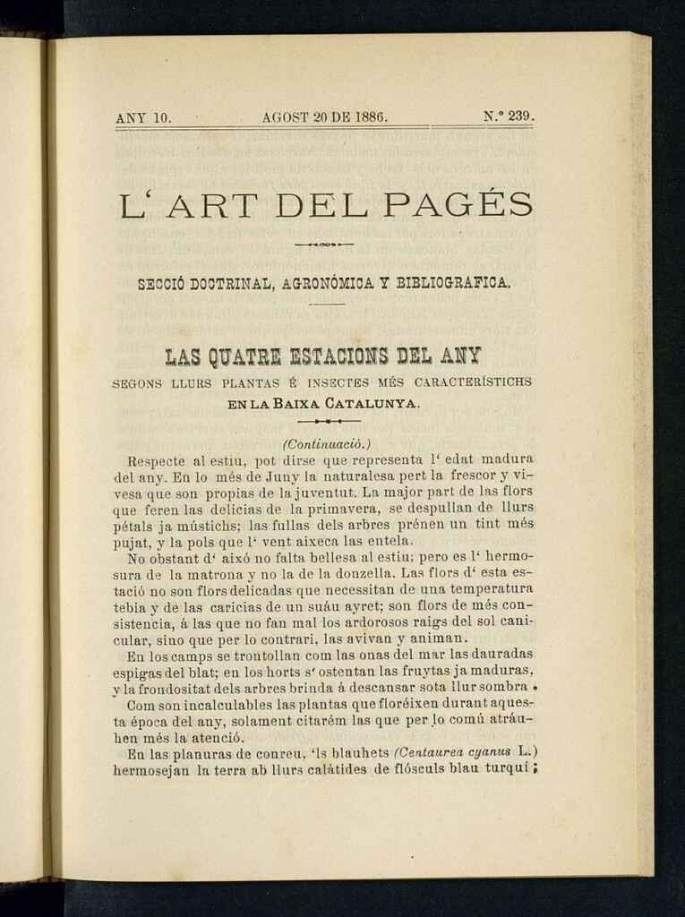 Miniatura de L´Art del Pagés del 20 de agosto de 1886