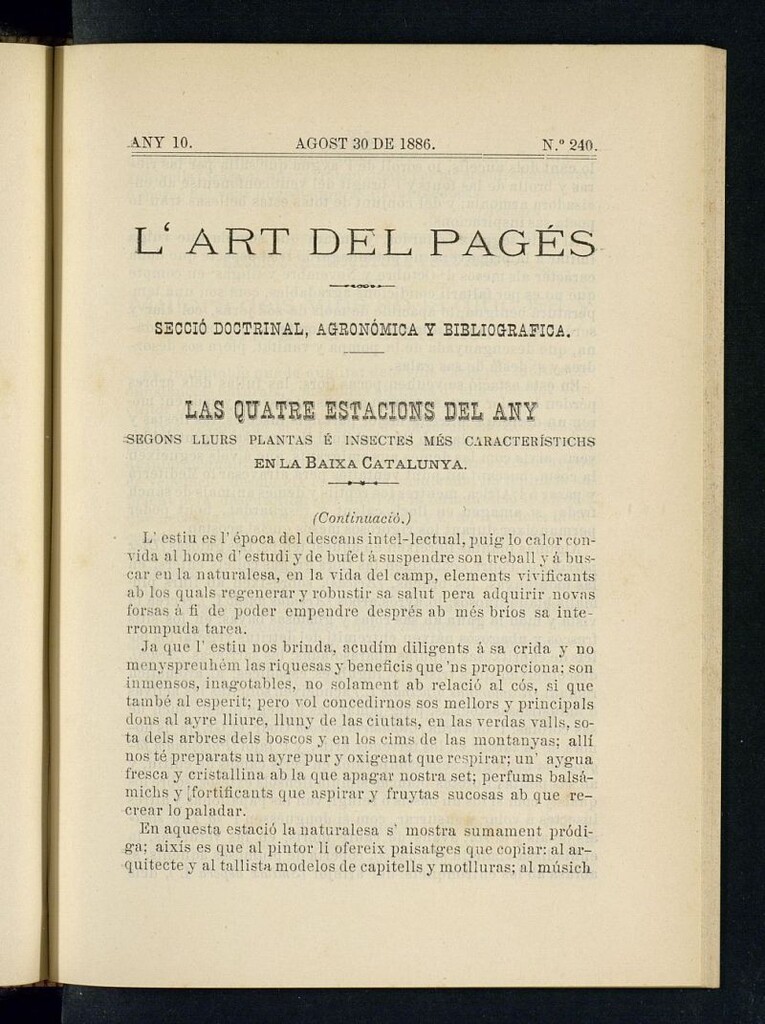 Miniatura de L´Art del Pagés del 30 de agosto de 1886