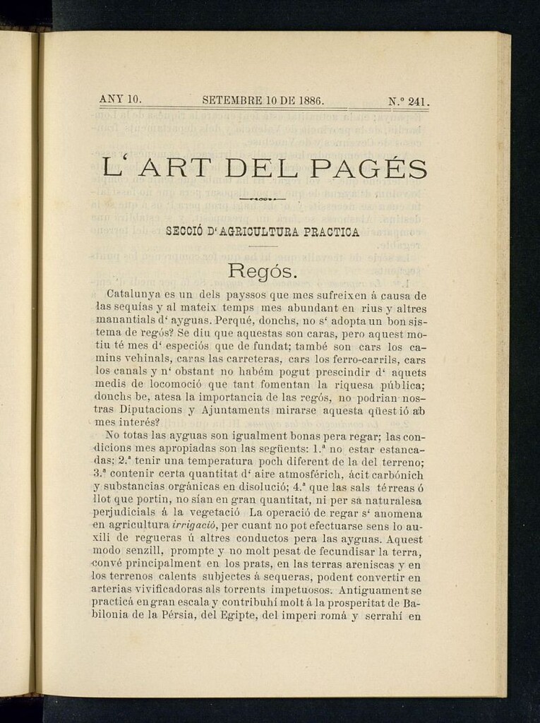 Miniatura de L´Art del Pagés del 10 de septiembre de 1886