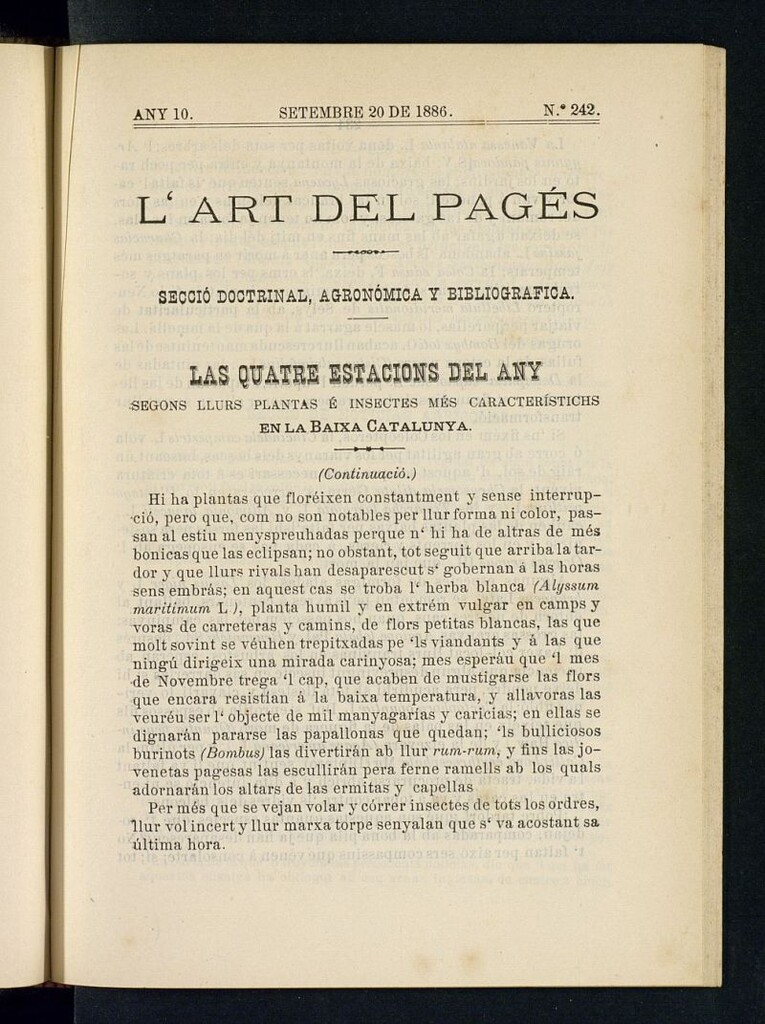 Miniatura de L´Art del Pagés del 20 de septiembre de 1886