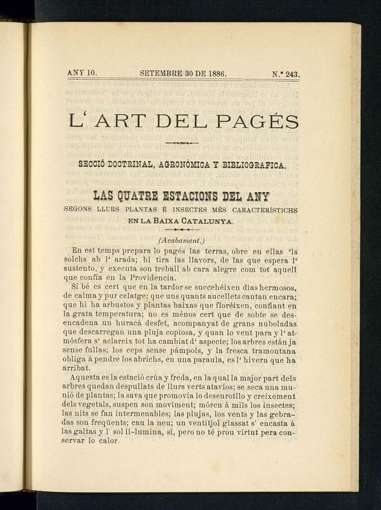 Miniatura de L´Art del Pagés del 30 de septiembre de 1886
