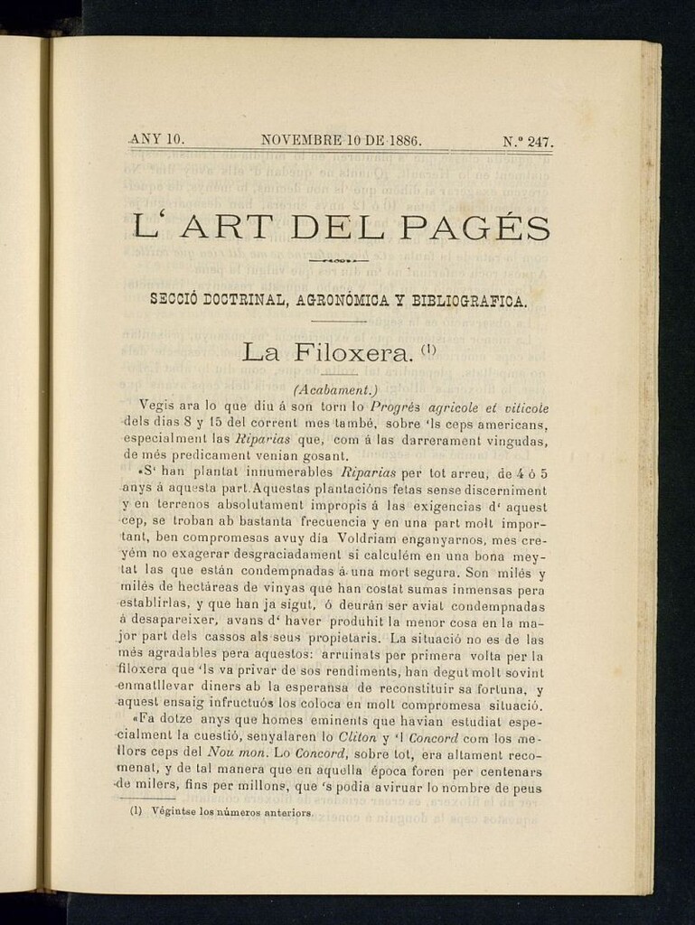 Miniatura de L´Art del Pagés del 30 de octubre de 1886