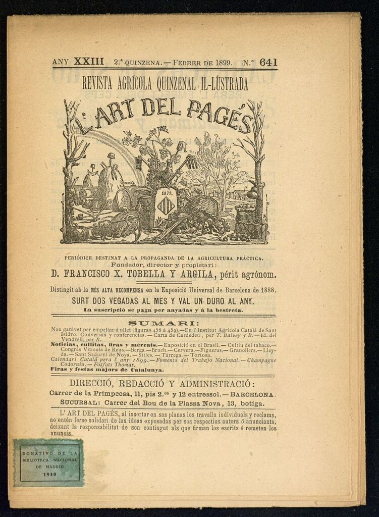 Miniatura de L´Art del Pagés de la 2ª quincena de febrero de 1899