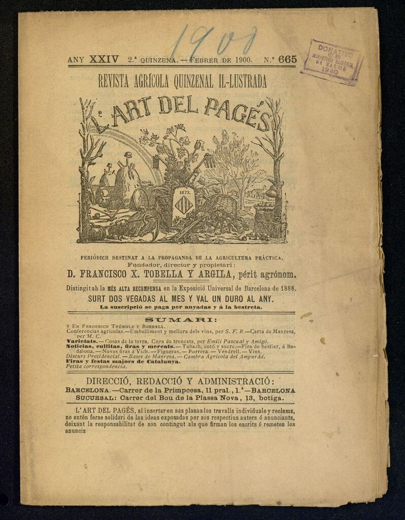 Miniatura de L´Art del Pagés de la 2ª quincena de febrero de 1900