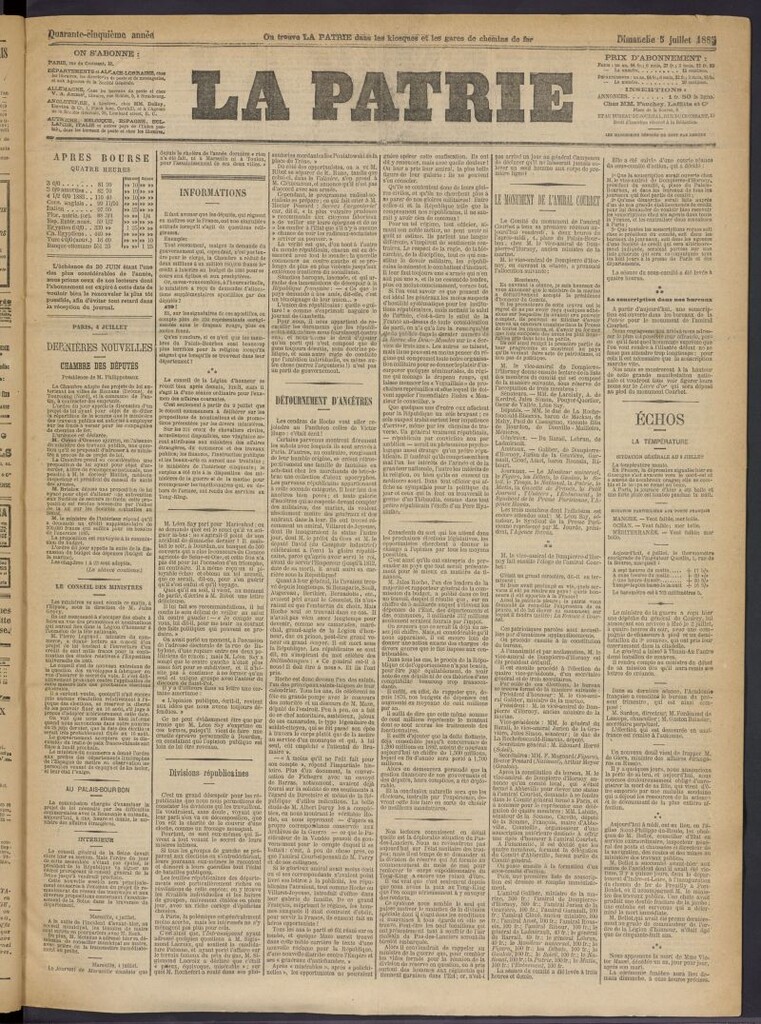 Miniatura de La Patrie del 5 de julio de 1885