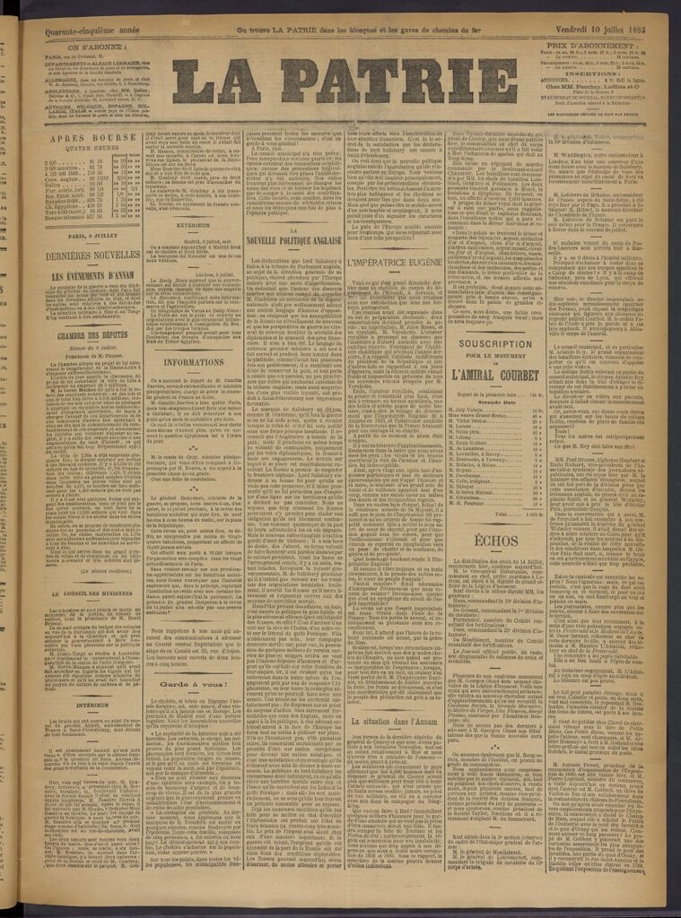 Miniatura de La Patrie del 10 de julio de 1885