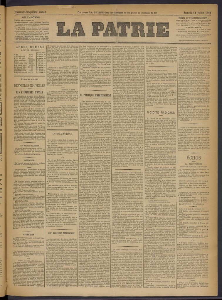Miniatura de La Patrie del 11 de julio de 1885