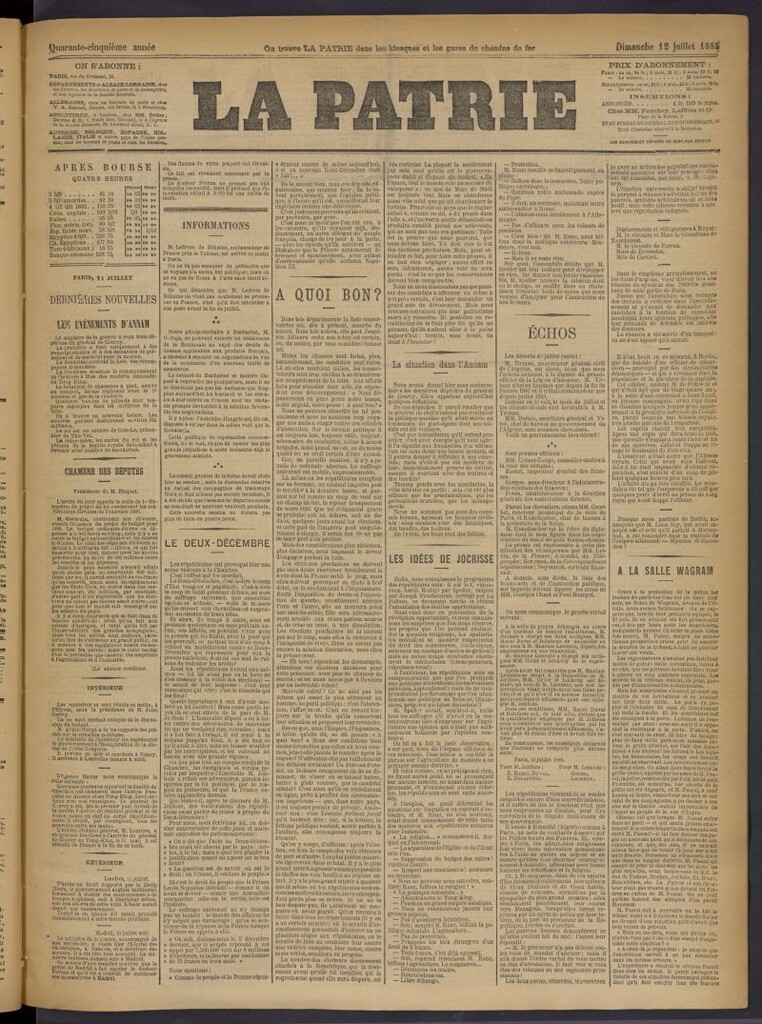 Miniatura de La Patrie del 12 de julio de 1885