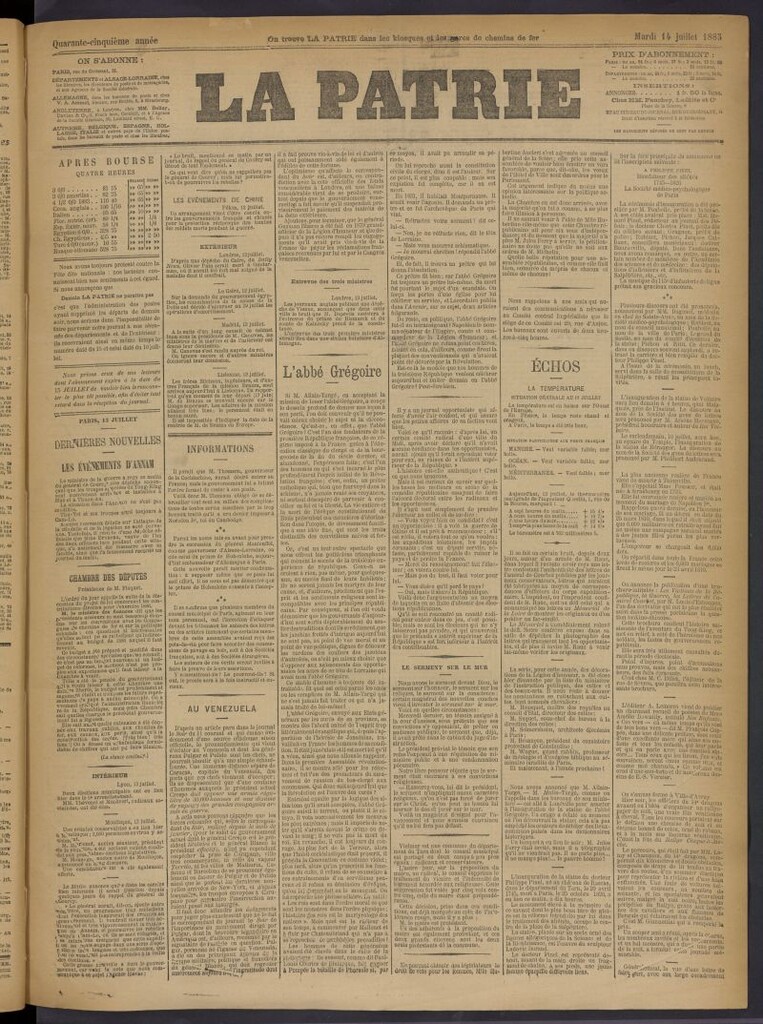 Miniatura de La Patrie del 14 de julio de 1885