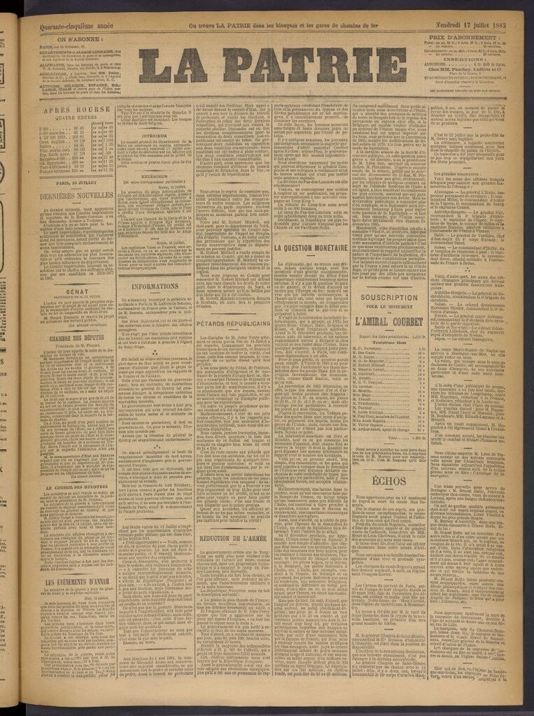 Miniatura de La Patrie del 17 de julio de 1885