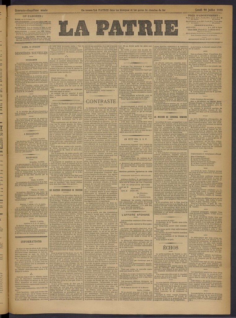 Miniatura de La Patrie del 20 de julio de 1885
