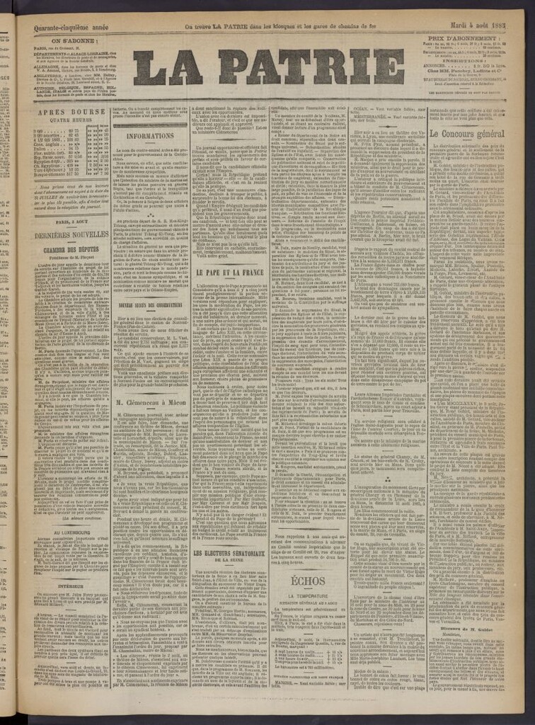 Miniatura de La Patrie del 4 de agosto de 1885