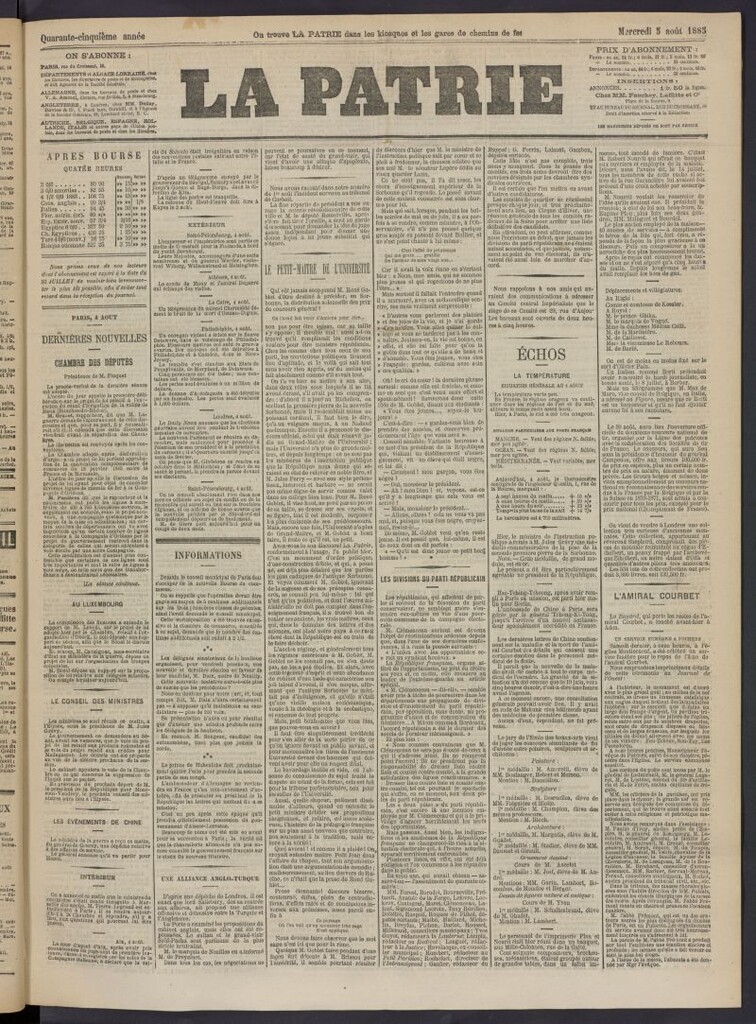 Miniatura de La Patrie del 5 de agosto de 1885
