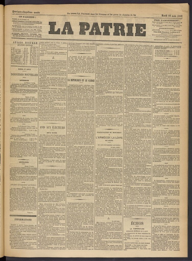 Miniatura de La Patrie del 18 de agosto de 1885