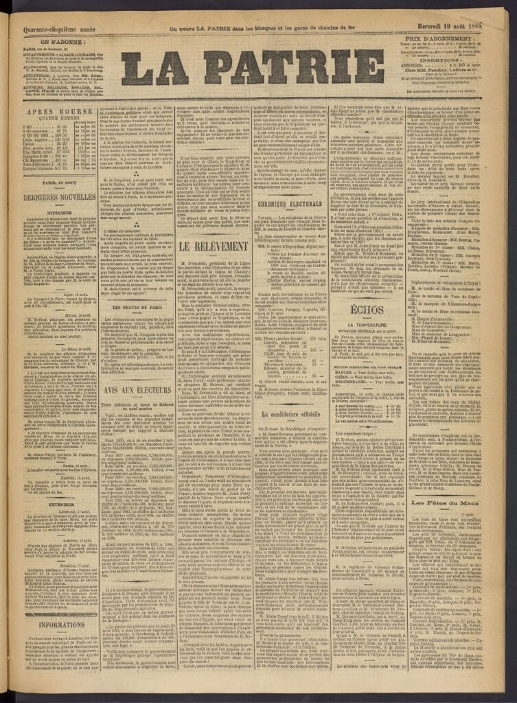 Miniatura de La Patrie del 19 de agosto de 1885