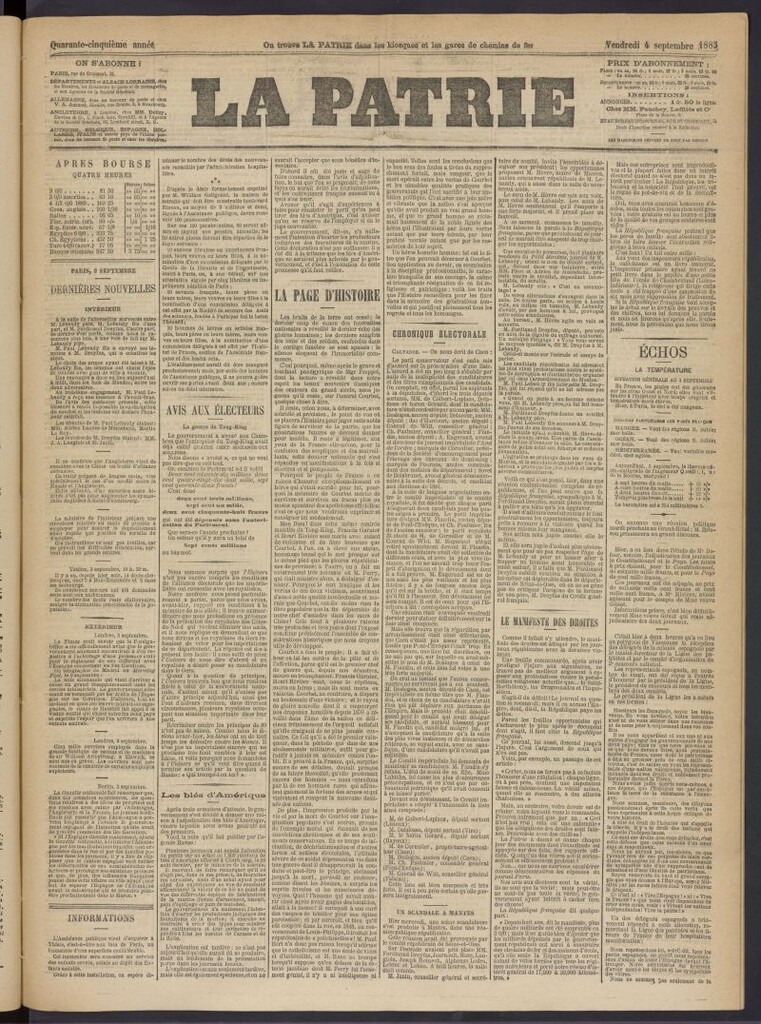 Miniatura de La Patrie del 4 de septiembre de 1885