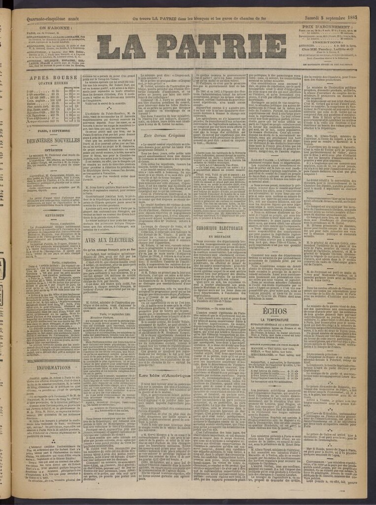 Miniatura de La Patrie del 5 de septiembre de 1885