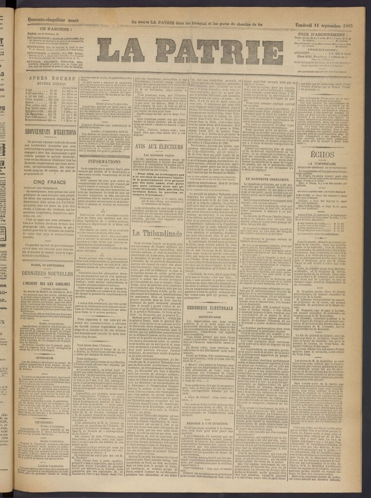 Miniatura de La Patrie del 11 de septiembre de 1885