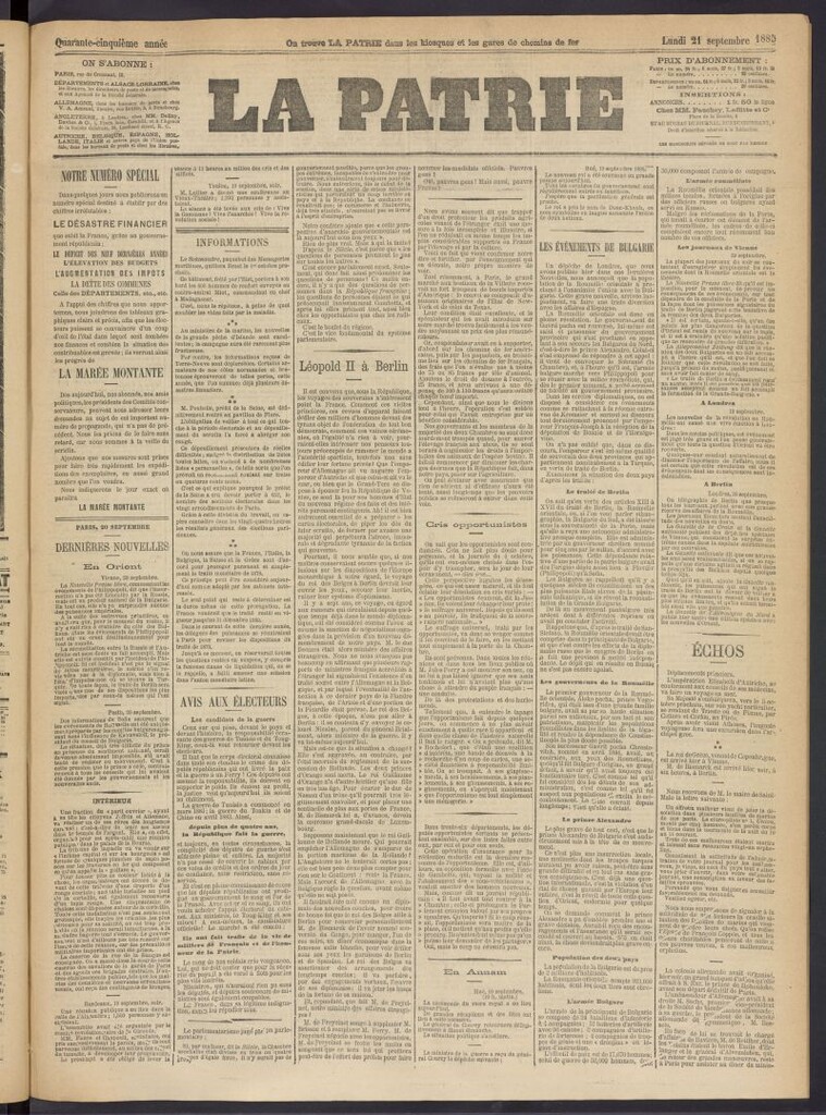Miniatura de La Patrie del 21 de septiembre de 1885