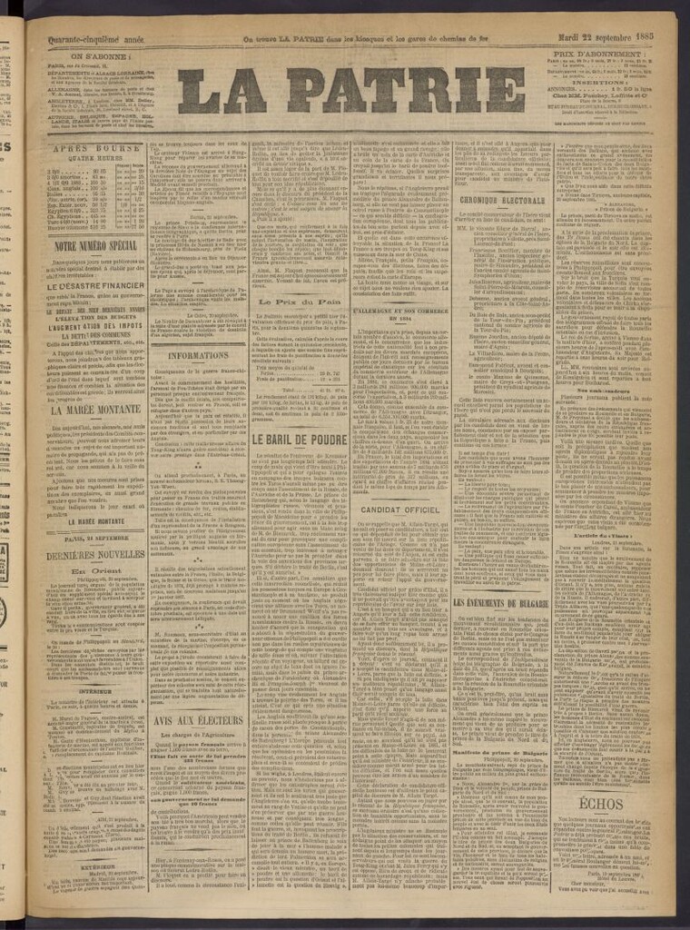 Miniatura de La Patrie del 22 de septiembre de 1885