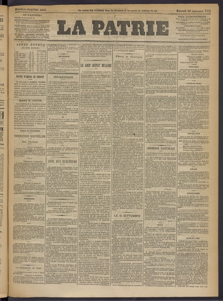 Miniatura de La Patrie del 23 de septiembre de 1885