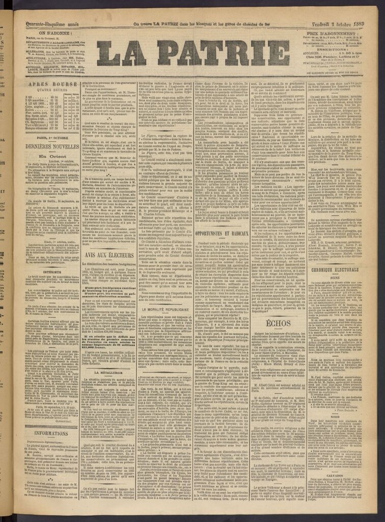 Miniatura de La Patrie del 2 de octubre de 1885
