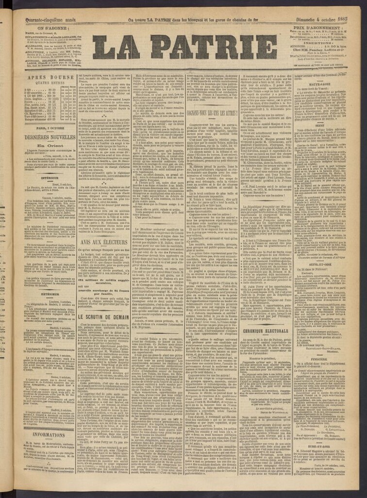 Miniatura de La Patrie del 4 de octubre de 1885
