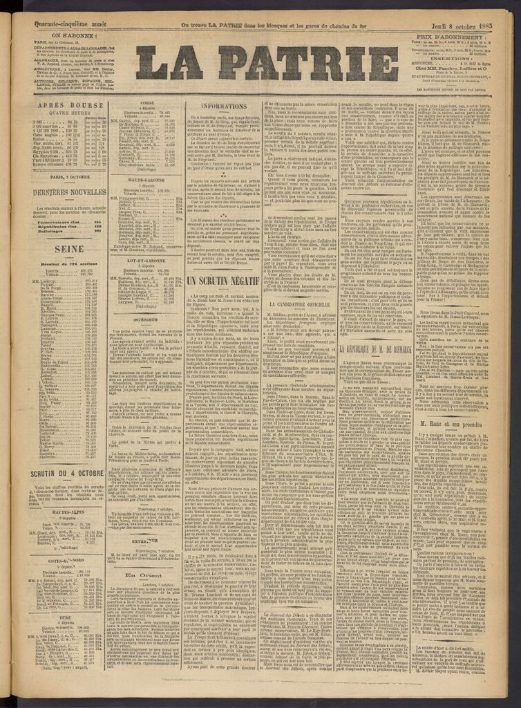 Miniatura de La Patrie del 8 de octubre de 1885