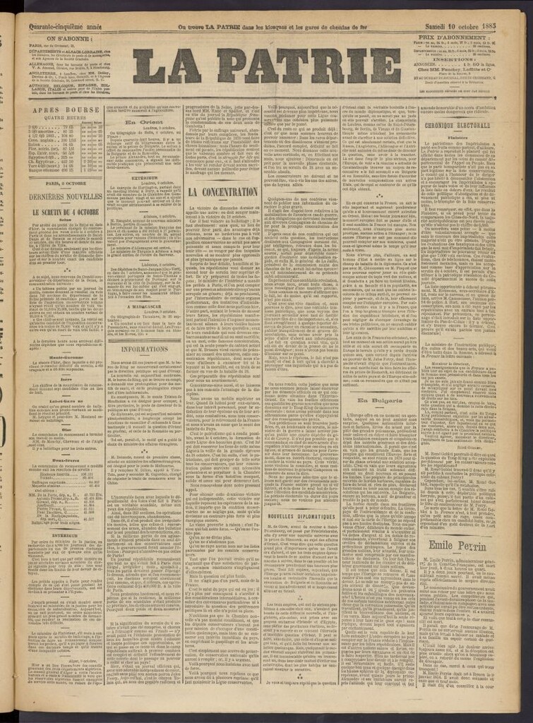 Miniatura de La Patrie del 10 de octubre de 1885