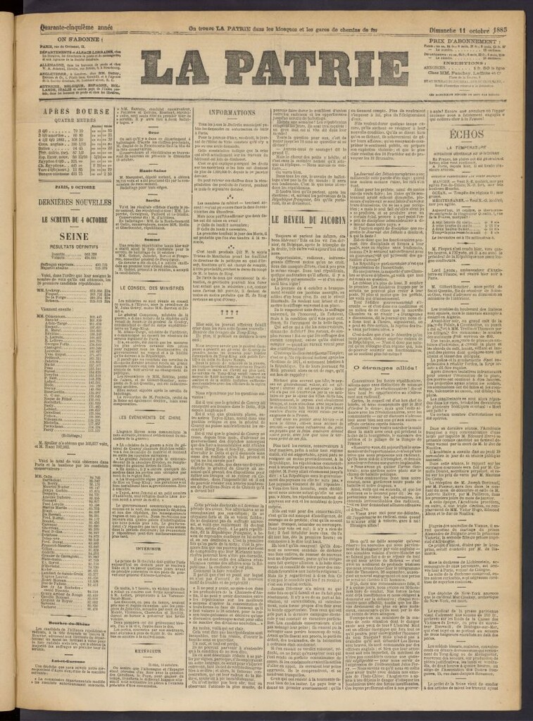 Miniatura de La Patrie del 11 de octubre de 1885