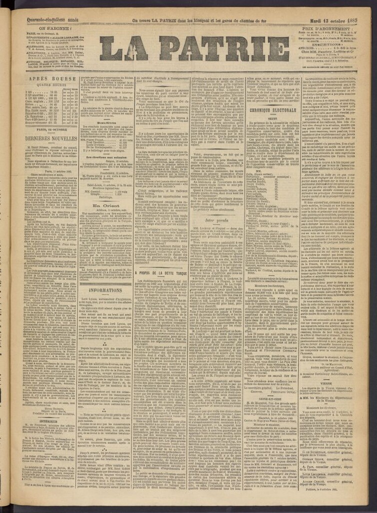 Miniatura de La Patrie del 13 de octubre de 1885