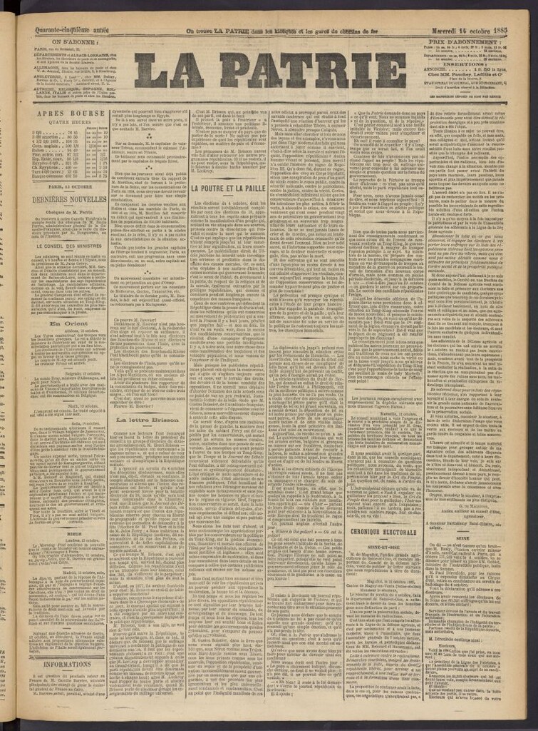 Miniatura de La Patrie del 14 de octubre de 1885