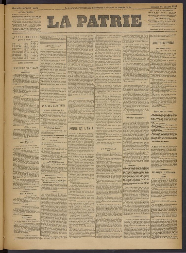 Miniatura de La Patrie del 16 de octubre de 1885