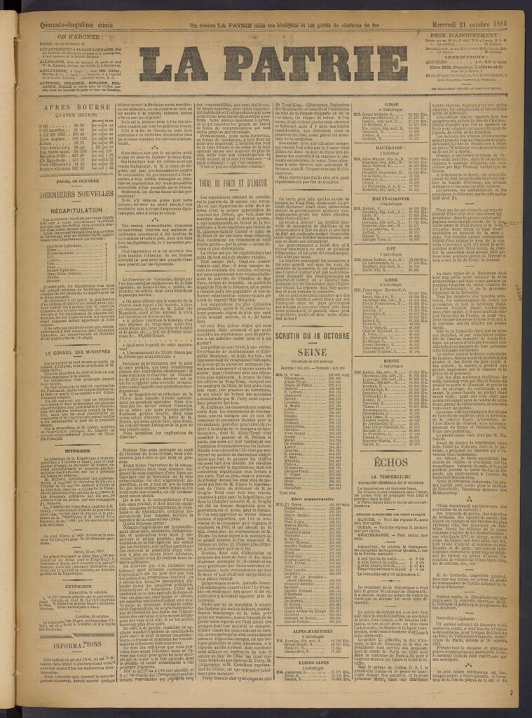 Miniatura de La Patrie del 21 de octubre de 1885