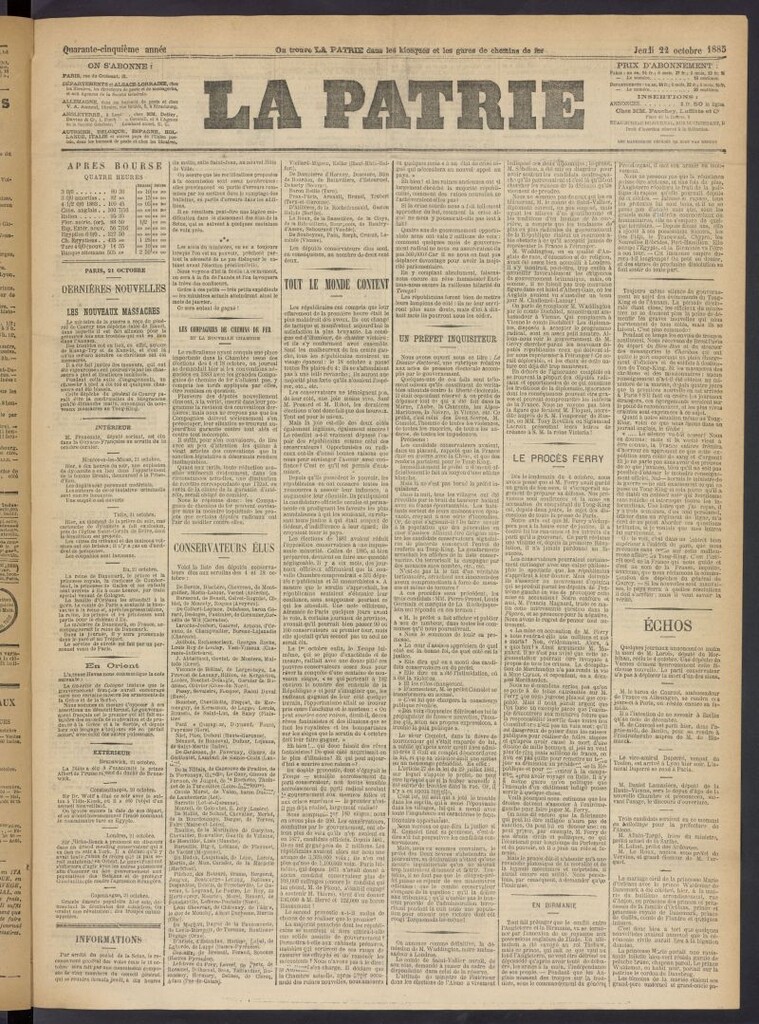 Miniatura de La Patrie del 22 de octubre de 1885