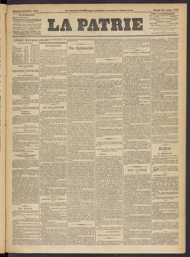 Miniatura de La Patrie del 24 de octubre de 1885
