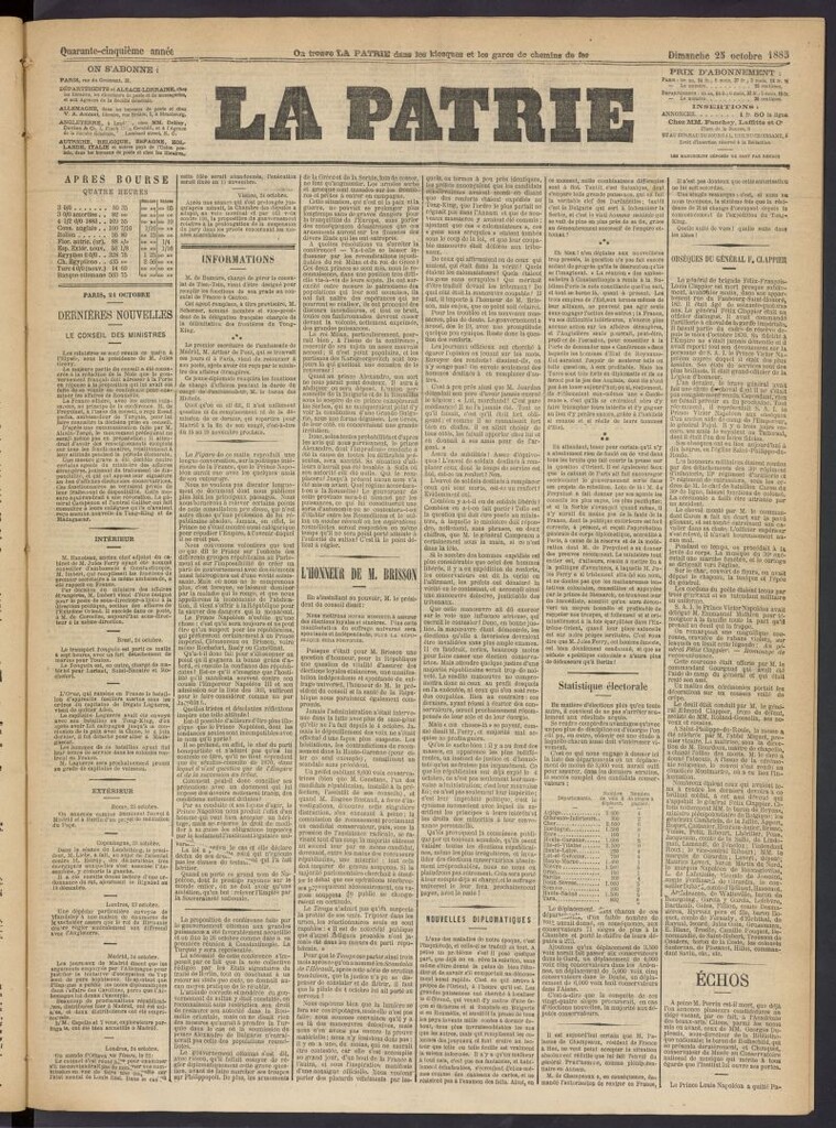 Miniatura de La Patrie del 25 de octubre de 1885
