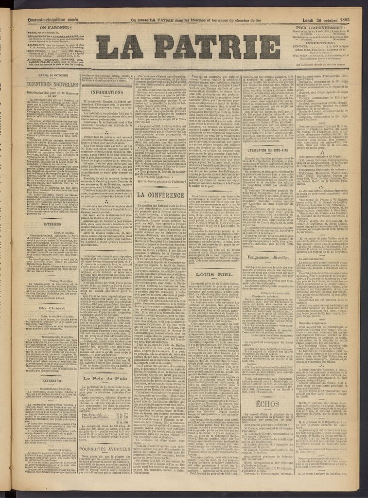 Miniatura de La Patrie del 26 de octubre de 1885
