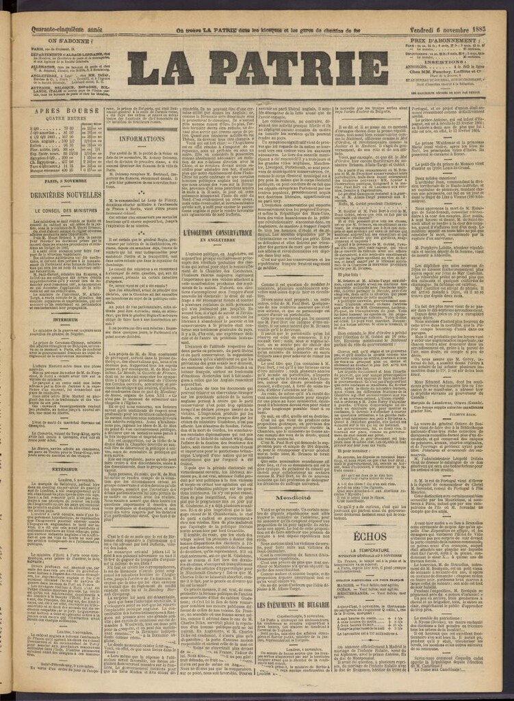 Miniatura de La Patrie del 6 de noviembre de 1885