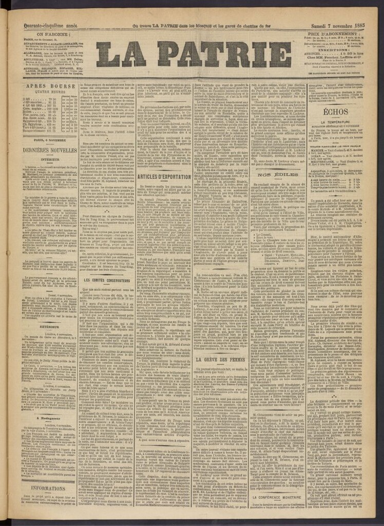 Miniatura de La Patrie del 7 de noviembre de 1885