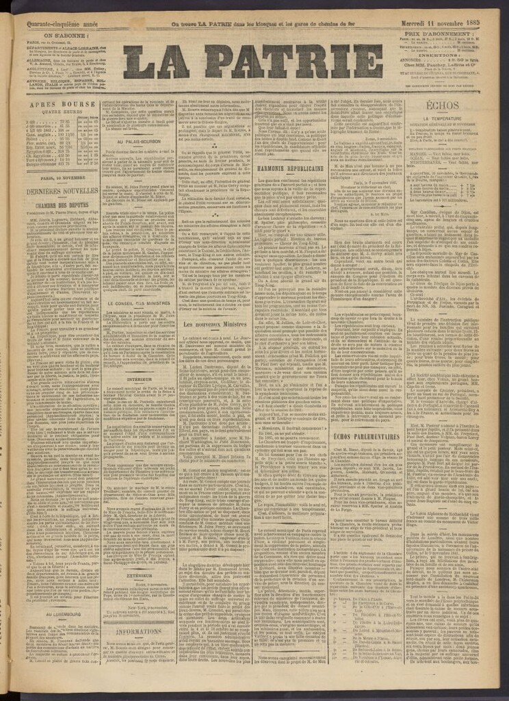 Miniatura de La Patrie del 11 de noviembre de 1885