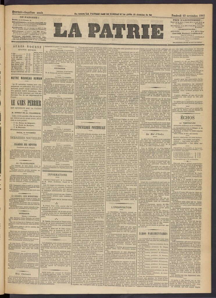 Miniatura de La Patrie del 13 de noviembre de 1885