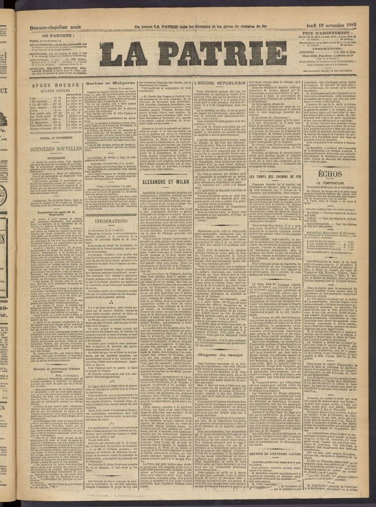 Miniatura de La Patrie del 19 de noviembre de 1885