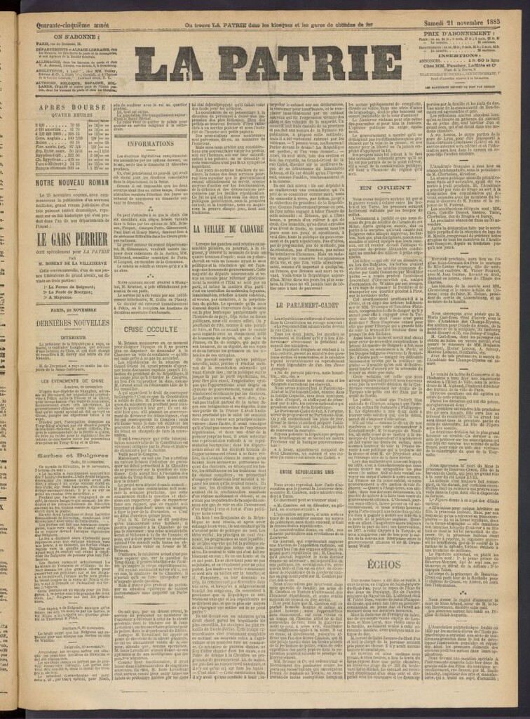 Miniatura de La Patrie del 21 de noviembre de 1885