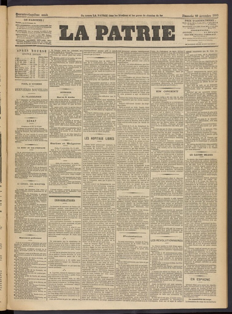 Miniatura de La Patrie del 29 de noviembre de 1885