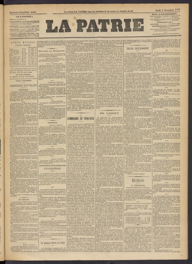 Miniatura de La Patrie del 3 de diciembre de 1885
